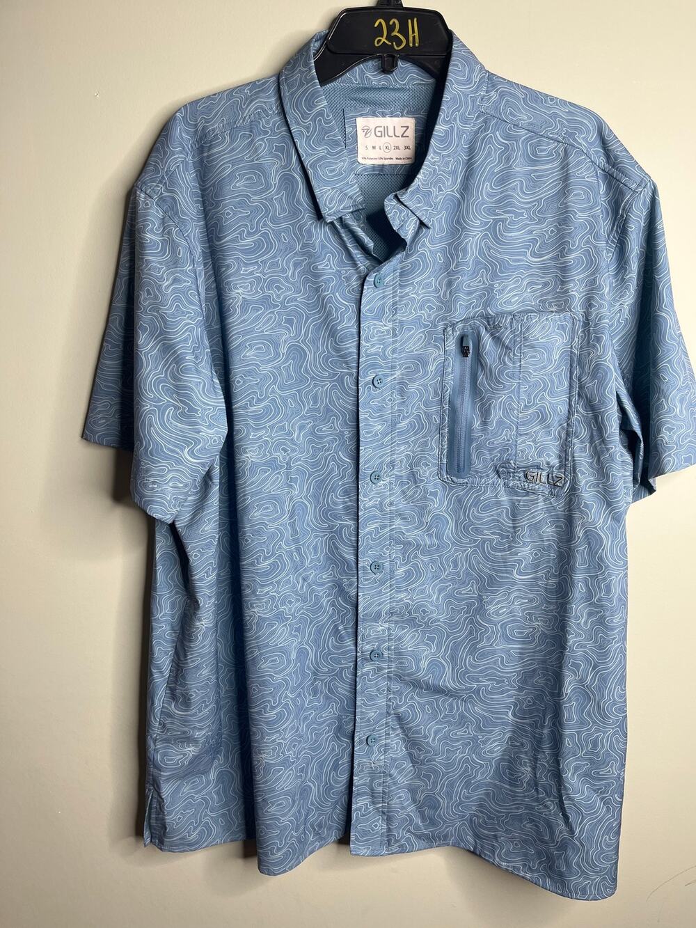 Gillz Blue Button Up Performance Fishing Shirt XL